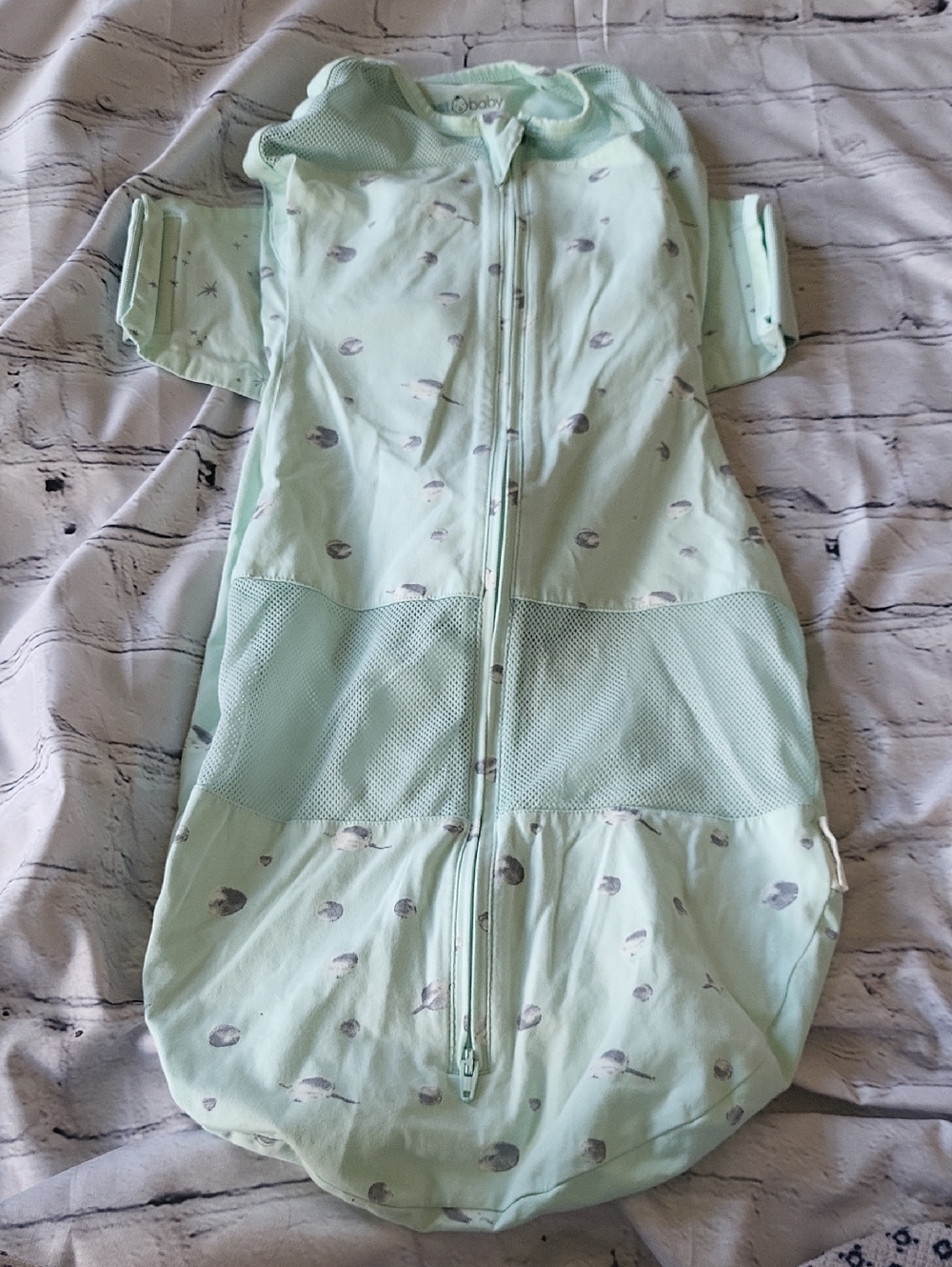 Mint Green Baby Sleep Sack Swaddle with Front Zip